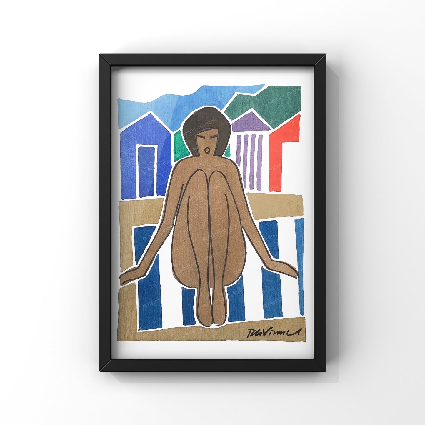 Woman on a striped Towel (2024)
