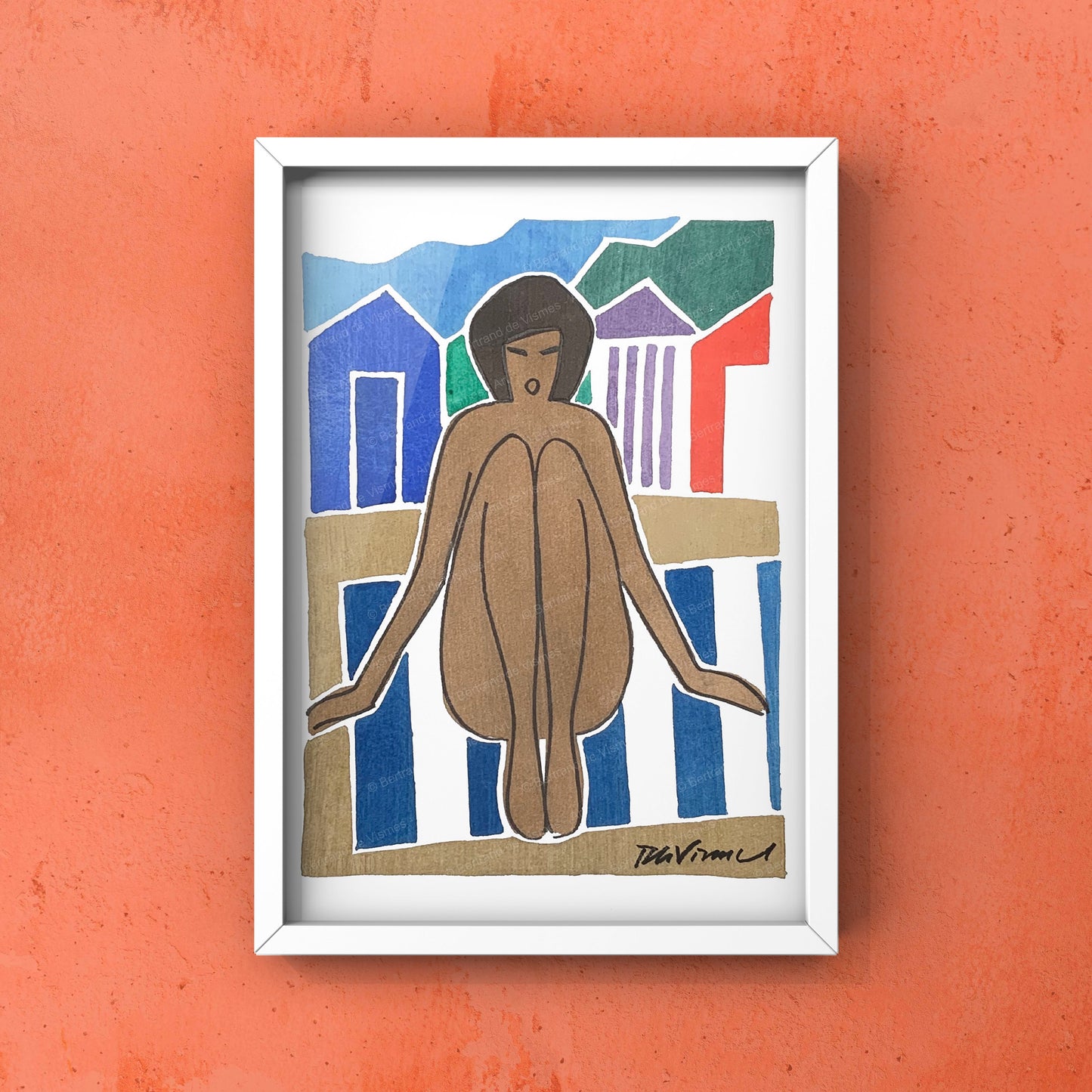Woman on a striped Towel (2024)