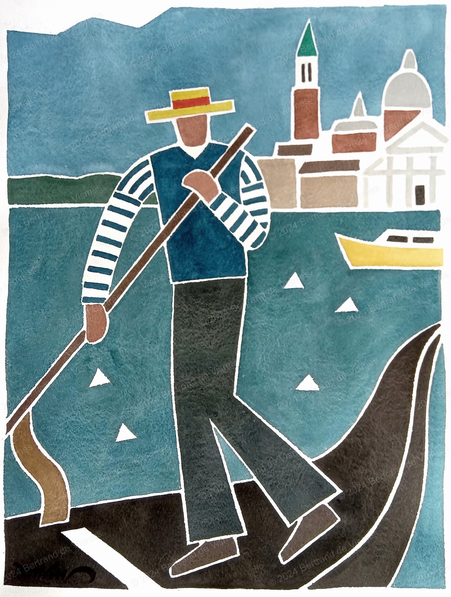 Gondolier in front of San Giorgio (2024)