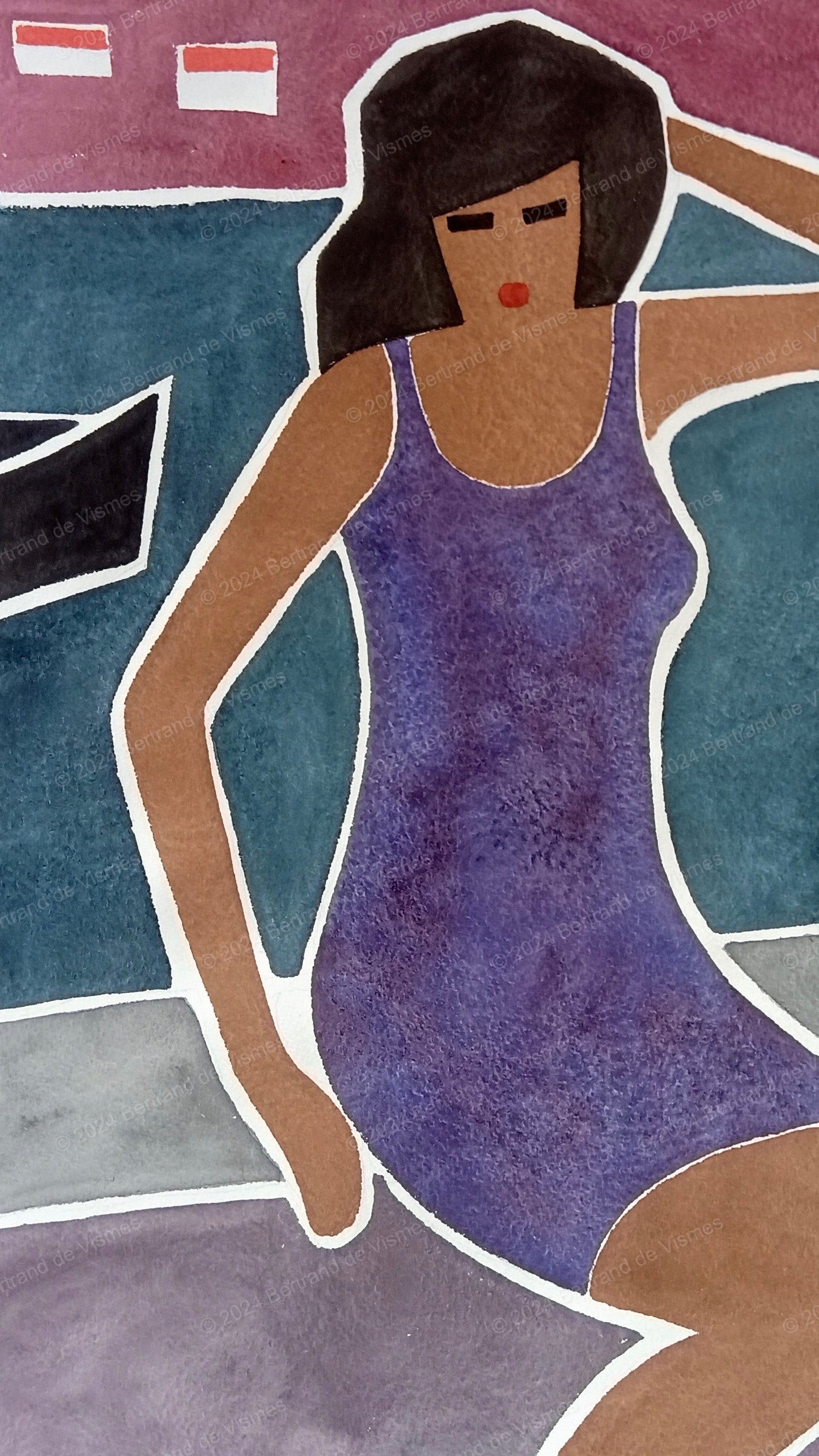 Woman with purple dress (2024)