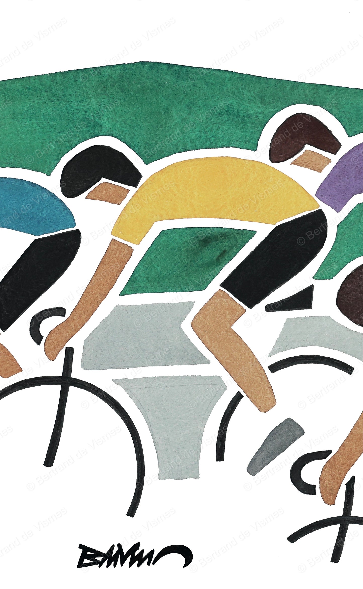 Cyclists - Limited Edition Giclée Print (30x40cm)